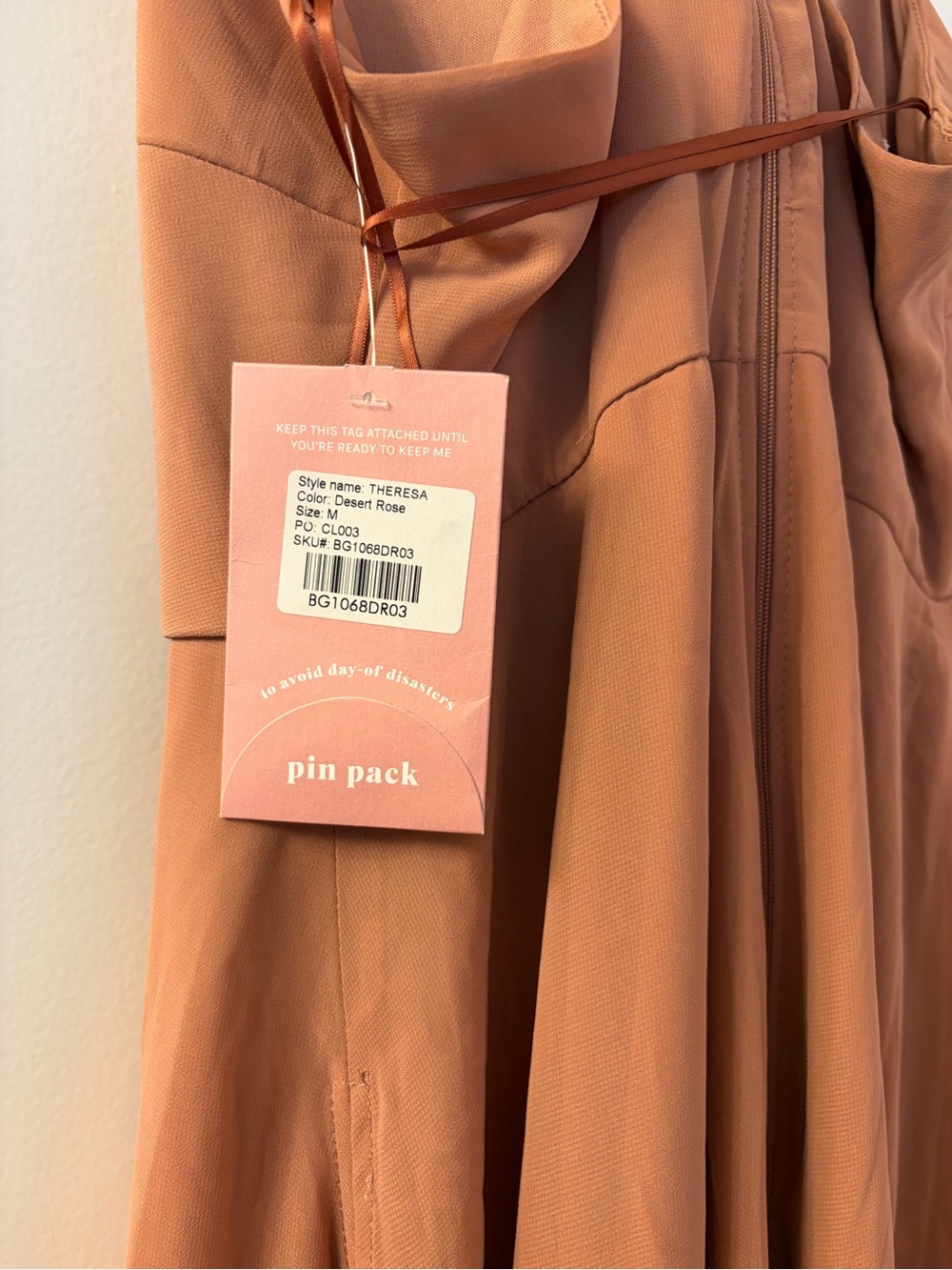 Birdie Grey M Ruffled V-Neck Spaghetti Strap Maxi Dress in Terracotta - Picture 4 of 6